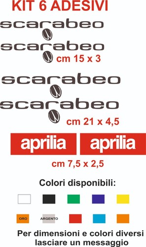 Adesivi scarabeo aprilia - adesivi,