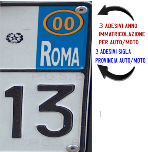 Stickers targa auto moto - 6, 3